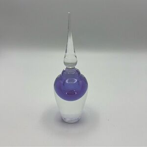 Vintage Vander mark Purple Art Glass Perfume Bottle Stopper Signed paperweight